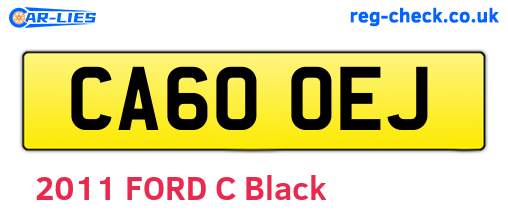 CA60OEJ are the vehicle registration plates.