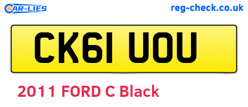 CK61UOU are the vehicle registration plates.