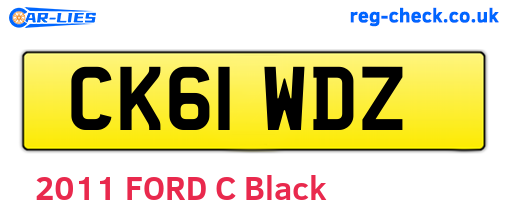 CK61WDZ are the vehicle registration plates.