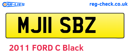MJ11SBZ are the vehicle registration plates.