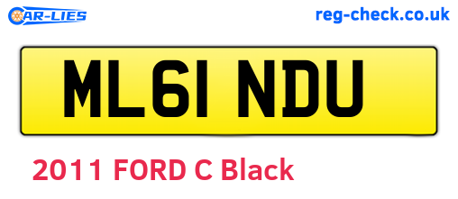 ML61NDU are the vehicle registration plates.