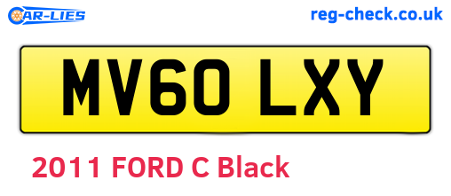 MV60LXY are the vehicle registration plates.