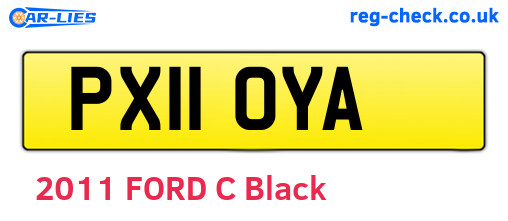 PX11OYA are the vehicle registration plates.
