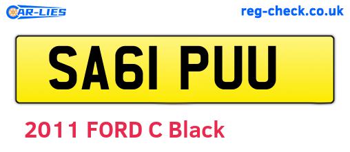 SA61PUU are the vehicle registration plates.