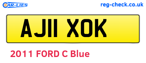 AJ11XOK are the vehicle registration plates.