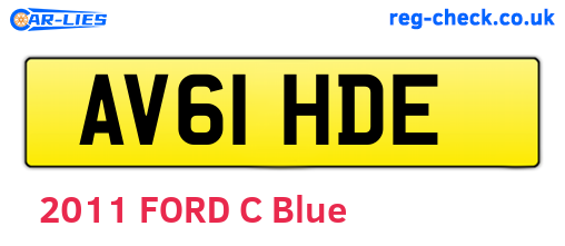 AV61HDE are the vehicle registration plates.