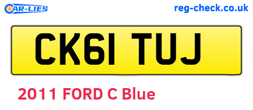 CK61TUJ are the vehicle registration plates.