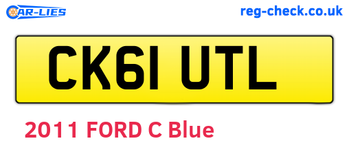 CK61UTL are the vehicle registration plates.