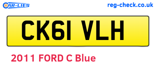 CK61VLH are the vehicle registration plates.