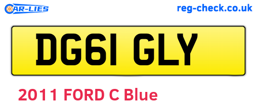 DG61GLY are the vehicle registration plates.