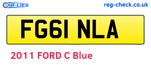 FG61NLA are the vehicle registration plates.
