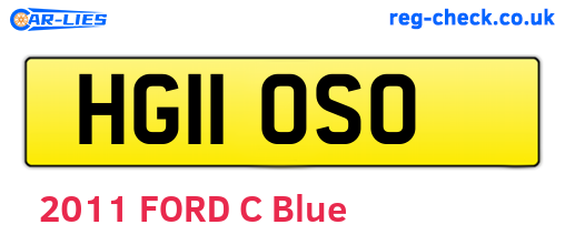 HG11OSO are the vehicle registration plates.