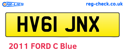 HV61JNX are the vehicle registration plates.