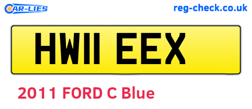 HW11EEX are the vehicle registration plates.