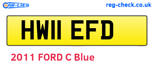 HW11EFD are the vehicle registration plates.