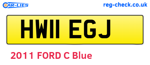 HW11EGJ are the vehicle registration plates.