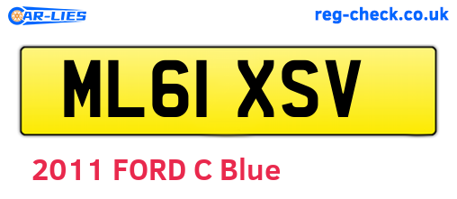 ML61XSV are the vehicle registration plates.