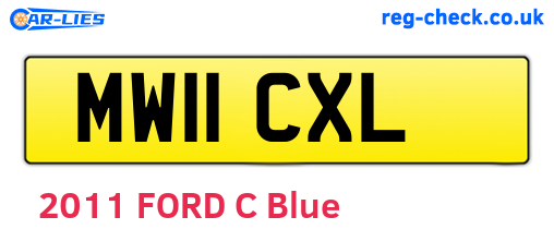MW11CXL are the vehicle registration plates.