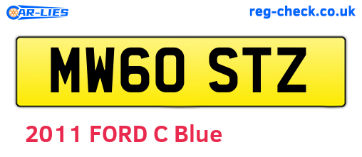 MW60STZ are the vehicle registration plates.