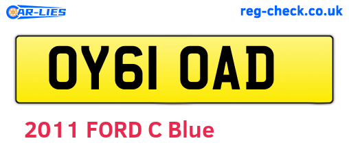 OY61OAD are the vehicle registration plates.