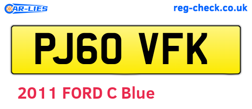 PJ60VFK are the vehicle registration plates.
