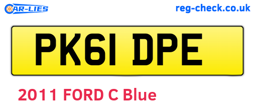 PK61DPE are the vehicle registration plates.