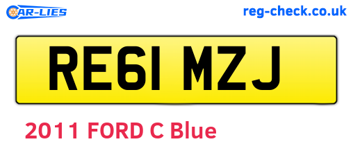RE61MZJ are the vehicle registration plates.