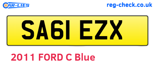 SA61EZX are the vehicle registration plates.