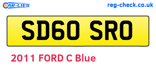 SD60SRO are the vehicle registration plates.