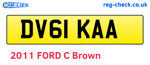 DV61KAA are the vehicle registration plates.