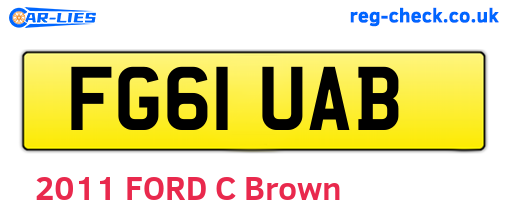 FG61UAB are the vehicle registration plates.