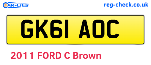 GK61AOC are the vehicle registration plates.