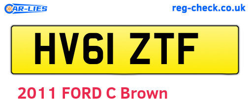 HV61ZTF are the vehicle registration plates.