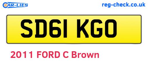 SD61KGO are the vehicle registration plates.