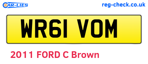 WR61VOM are the vehicle registration plates.