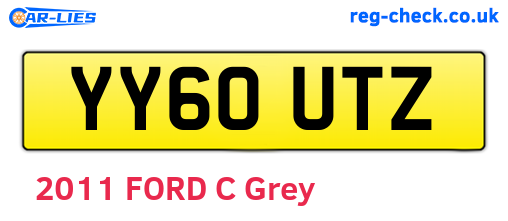YY60UTZ are the vehicle registration plates.