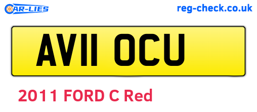 AV11OCU are the vehicle registration plates.