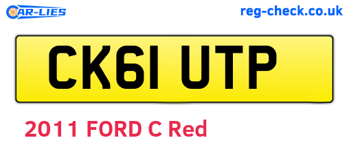 CK61UTP are the vehicle registration plates.