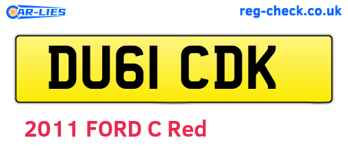 DU61CDK are the vehicle registration plates.