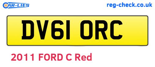 DV61ORC are the vehicle registration plates.
