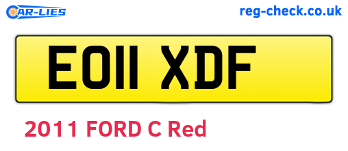 EO11XDF are the vehicle registration plates.