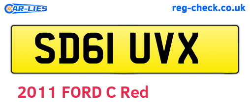 SD61UVX are the vehicle registration plates.