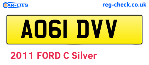 AO61DVV are the vehicle registration plates.