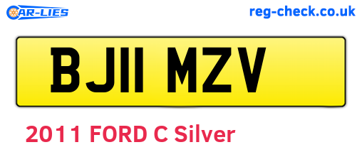 BJ11MZV are the vehicle registration plates.