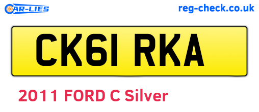 CK61RKA are the vehicle registration plates.