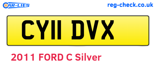 CY11DVX are the vehicle registration plates.