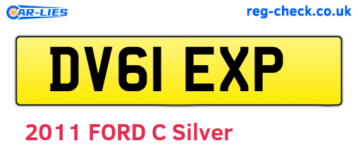 DV61EXP are the vehicle registration plates.