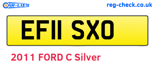 EF11SXO are the vehicle registration plates.