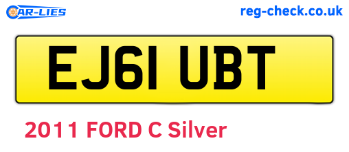 EJ61UBT are the vehicle registration plates.
