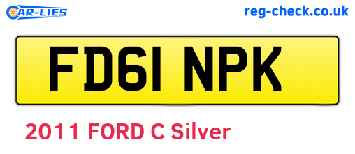 FD61NPK are the vehicle registration plates.